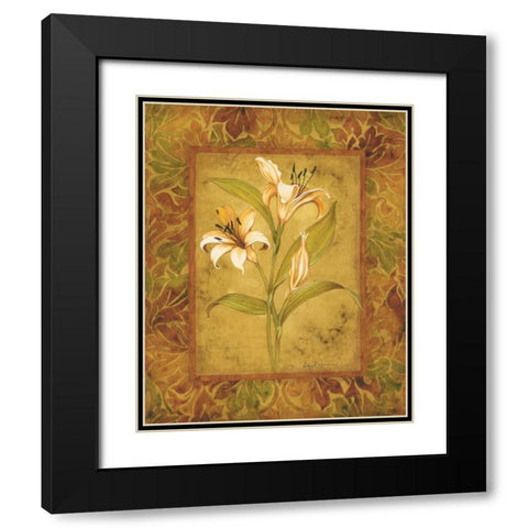 Garden Lilies I Black Modern Wood Framed Art Print with Double Matting by Engman, Allyn