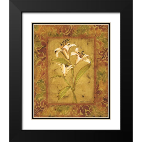 Garden Lilies II Black Modern Wood Framed Art Print with Double Matting by Engman, Allyn