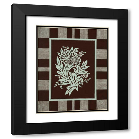 Aqua Elegance I Black Modern Wood Framed Art Print with Double Matting by Engman, Allyn