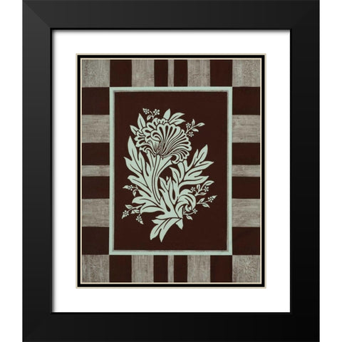 Aqua Elegance I Black Modern Wood Framed Art Print with Double Matting by Engman, Allyn