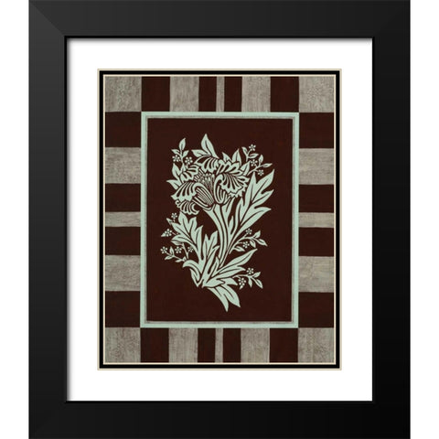 Aqua Elegance II Black Modern Wood Framed Art Print with Double Matting by Engman, Allyn