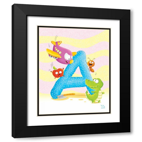 Angel A Black Modern Wood Framed Art Print with Double Matting by Blue Fish
