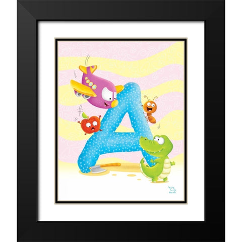 Angel A Black Modern Wood Framed Art Print with Double Matting by Blue Fish