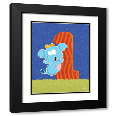 Ellie 1 Black Modern Wood Framed Art Print with Double Matting by Blue Fish