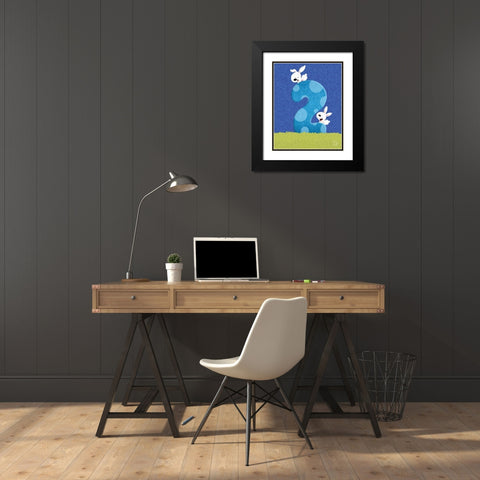 Bunny 2 Black Modern Wood Framed Art Print with Double Matting by Blue Fish