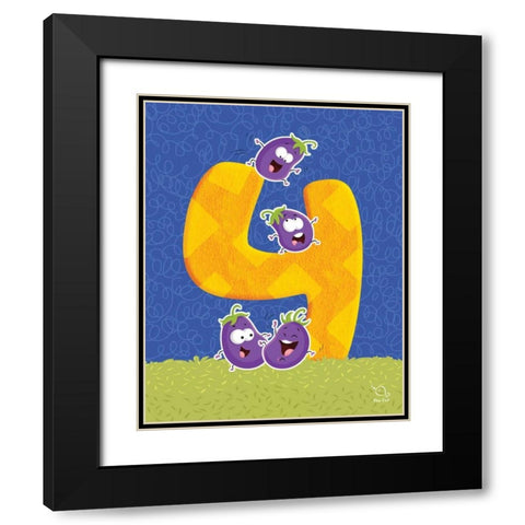 Brinjy 4 Black Modern Wood Framed Art Print with Double Matting by Blue Fish