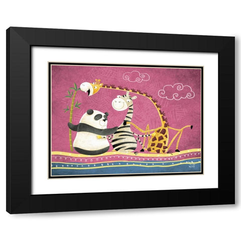 Friends Forever Black Modern Wood Framed Art Print with Double Matting by Blue Fish