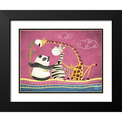 Friends Forever Black Modern Wood Framed Art Print with Double Matting by Blue Fish