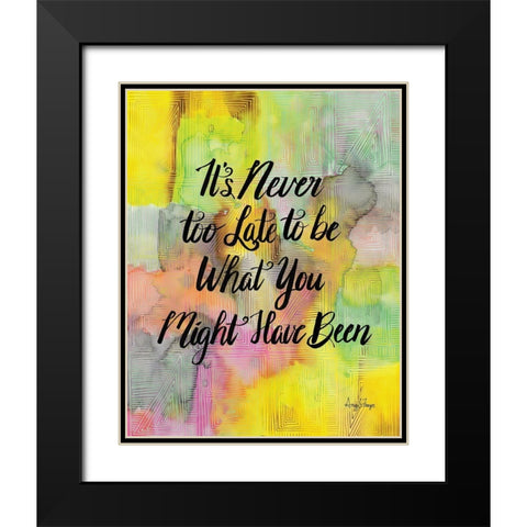 Never Too Late Black Modern Wood Framed Art Print with Double Matting by Frazer, Amy
