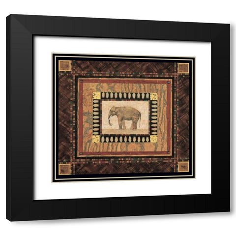 Elephant Black Modern Wood Framed Art Print with Double Matting by Gladding, Pamela