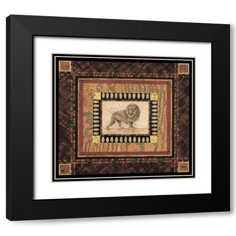Lion Black Modern Wood Framed Art Print with Double Matting by Gladding, Pamela