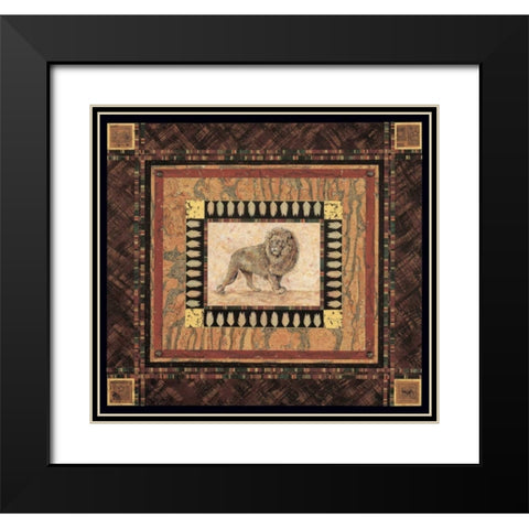 Lion Black Modern Wood Framed Art Print with Double Matting by Gladding, Pamela