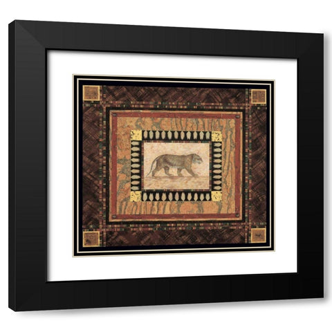 Tiger Black Modern Wood Framed Art Print with Double Matting by Gladding, Pamela