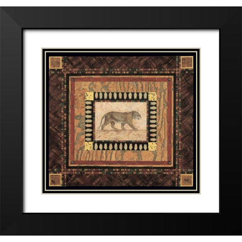 Tiger Black Modern Wood Framed Art Print with Double Matting by Gladding, Pamela