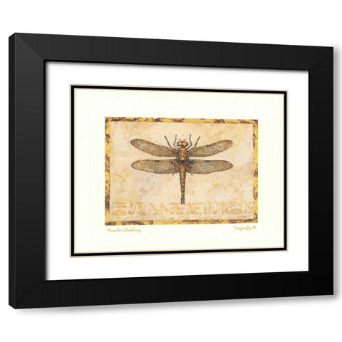 Dragonfly III Black Modern Wood Framed Art Print with Double Matting by Gladding, Pamela