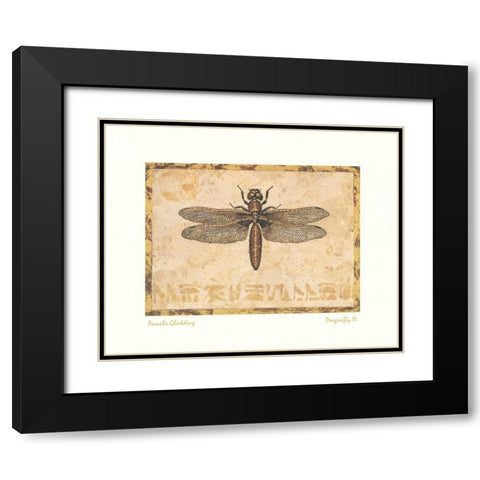 Dragonfly IV Black Modern Wood Framed Art Print with Double Matting by Gladding, Pamela