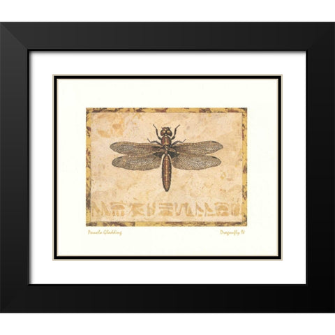 Dragonfly IV Black Modern Wood Framed Art Print with Double Matting by Gladding, Pamela