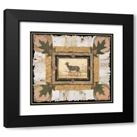 Spotted Doe Black Modern Wood Framed Art Print with Double Matting by Gladding, Pamela