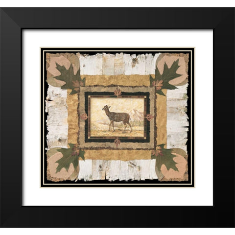 Spotted Doe Black Modern Wood Framed Art Print with Double Matting by Gladding, Pamela