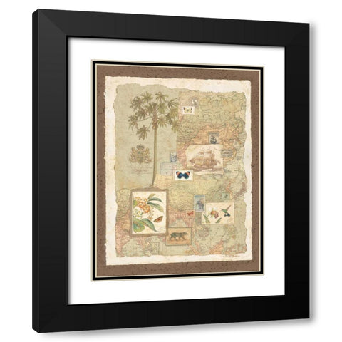 Exotic Shores I Black Modern Wood Framed Art Print with Double Matting by Gladding, Pamela