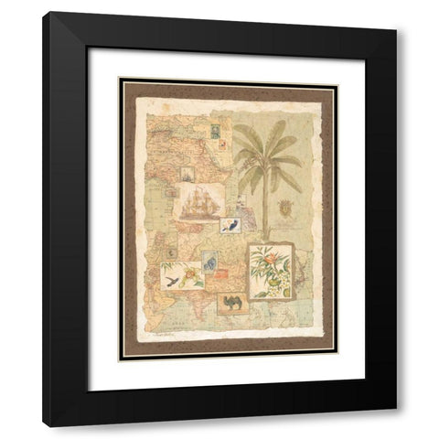Exotic Shores II Black Modern Wood Framed Art Print with Double Matting by Gladding, Pamela