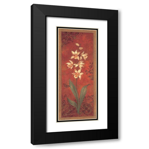 Cymbidium Black Modern Wood Framed Art Print with Double Matting by Gladding, Pamela