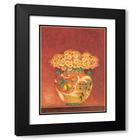 Tuscan Bouquet II Black Modern Wood Framed Art Print with Double Matting by Gladding, Pamela
