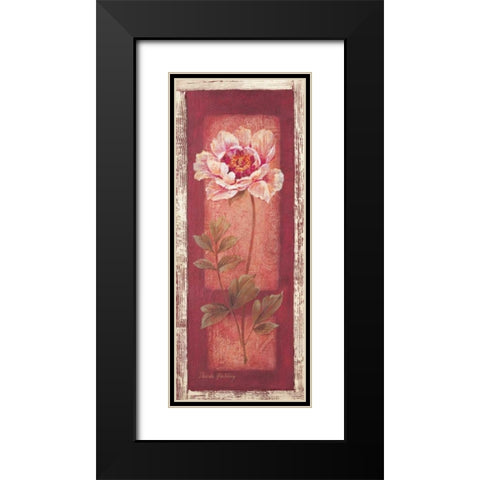 Red Door Peony Black Modern Wood Framed Art Print with Double Matting by Gladding, Pamela