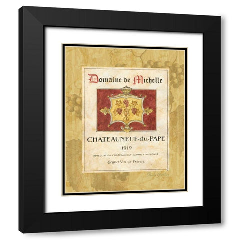 Chateauneuf du Pape Black Modern Wood Framed Art Print with Double Matting by Gladding, Pamela