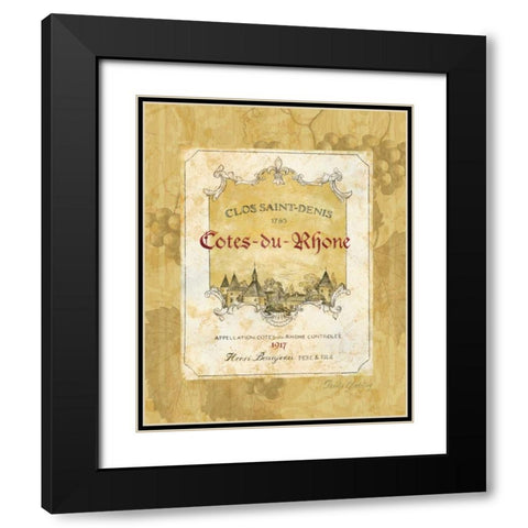 Cotes du Rhone Black Modern Wood Framed Art Print with Double Matting by Gladding, Pamela
