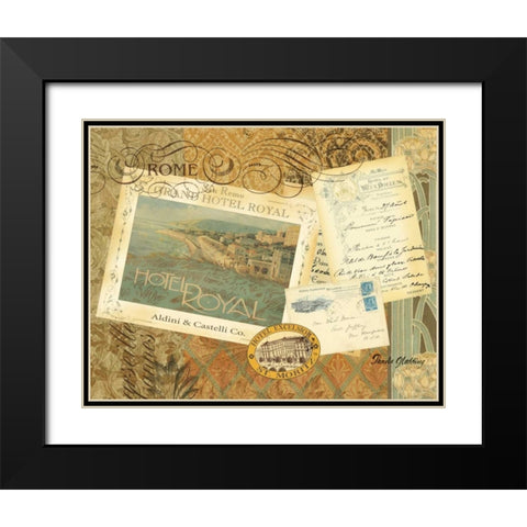 Grand Hotel Rome Black Modern Wood Framed Art Print with Double Matting by Gladding, Pamela