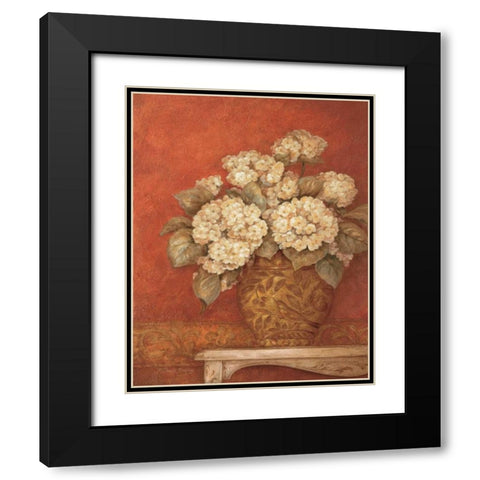 Villa Flora Hydrangeas Black Modern Wood Framed Art Print with Double Matting by Gladding, Pamela