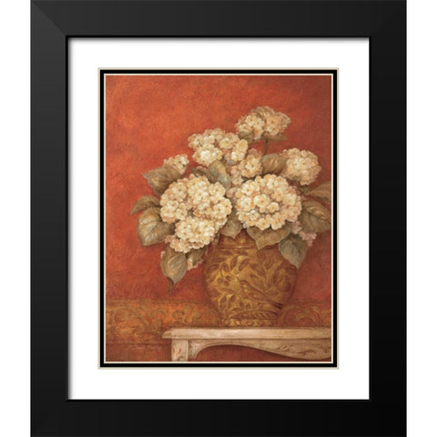 Villa Flora Hydrangeas Black Modern Wood Framed Art Print with Double Matting by Gladding, Pamela