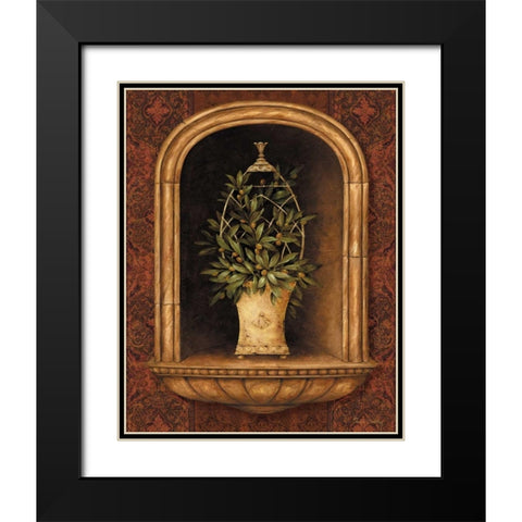 Olive Topiary Niches I Black Modern Wood Framed Art Print with Double Matting by Gladding, Pamela