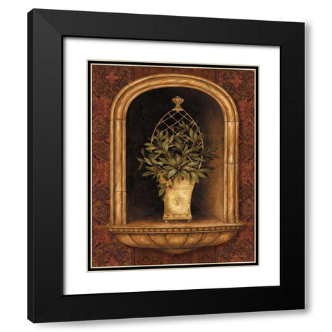Olive Topiary Niches II Black Modern Wood Framed Art Print with Double Matting by Gladding, Pamela