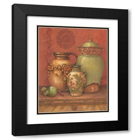 Tuscan Urns II Black Modern Wood Framed Art Print with Double Matting by Gladding, Pamela