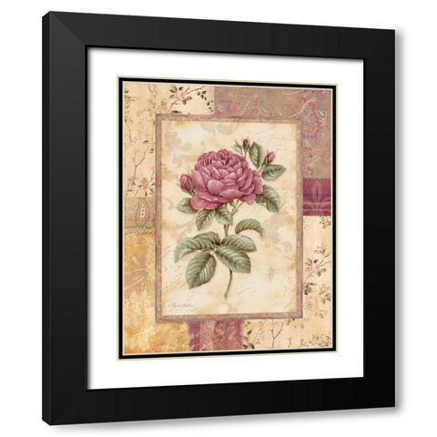 Provence Rose I Black Modern Wood Framed Art Print with Double Matting by Gladding, Pamela
