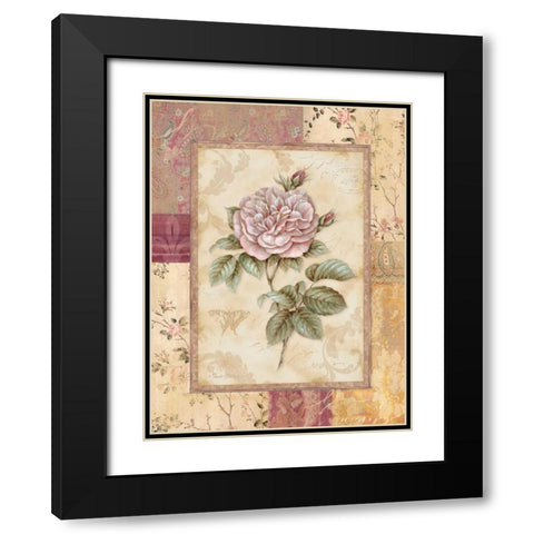 Provence Rose II Black Modern Wood Framed Art Print with Double Matting by Gladding, Pamela