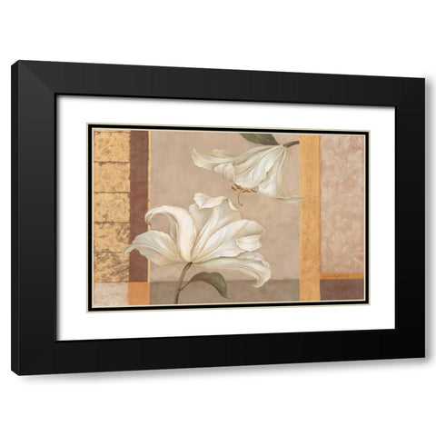 Lily Duet Black Modern Wood Framed Art Print with Double Matting by Gladding, Pamela