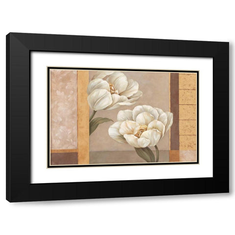 Tulip Duet Black Modern Wood Framed Art Print with Double Matting by Gladding, Pamela