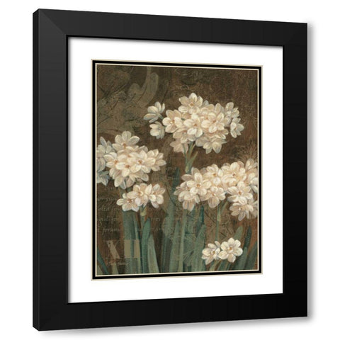 Petit Jardin Narcissus Black Modern Wood Framed Art Print with Double Matting by Gladding, Pamela