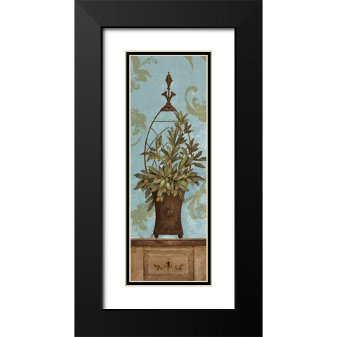 Blue Olive Topiary II Black Modern Wood Framed Art Print with Double Matting by Gladding, Pamela