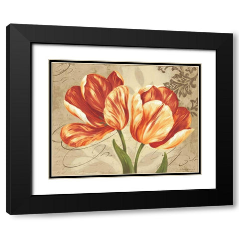 Colori II Black Modern Wood Framed Art Print with Double Matting by Gladding, Pamela