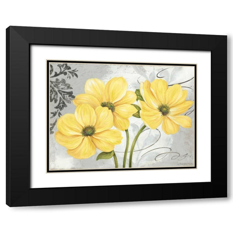 Colori Yellow I Black Modern Wood Framed Art Print with Double Matting by Gladding, Pamela