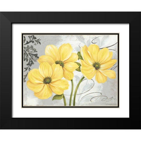 Colori Yellow I Black Modern Wood Framed Art Print with Double Matting by Gladding, Pamela