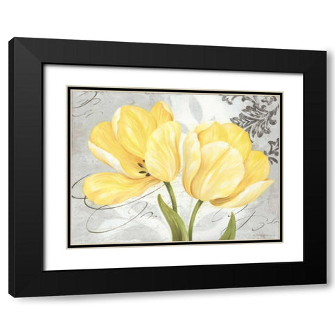 Colori Yellow II Black Modern Wood Framed Art Print with Double Matting by Gladding, Pamela