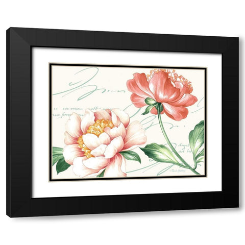 Pink Blossoms II Black Modern Wood Framed Art Print with Double Matting by Gladding, Pamela