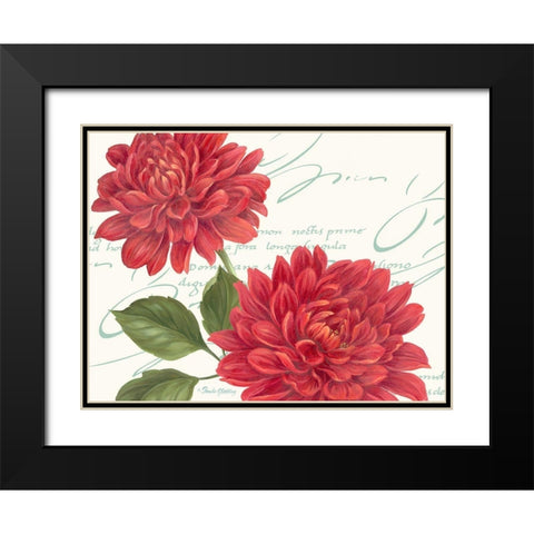 Red Dahlias Black Modern Wood Framed Art Print with Double Matting by Gladding, Pamela