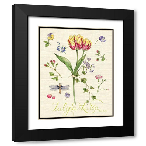 Lang of Flowers I Black Modern Wood Framed Art Print with Double Matting by Gladding, Pamela