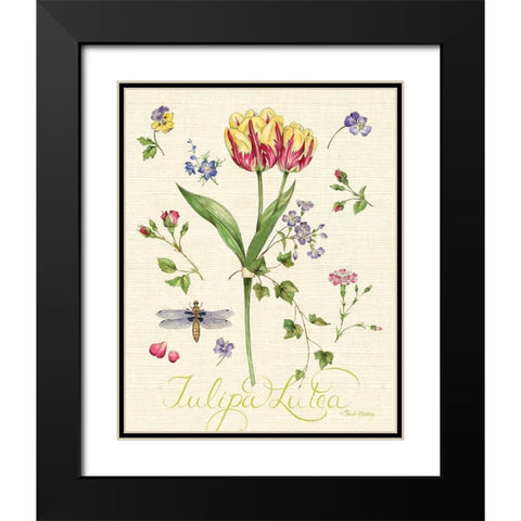 Lang of Flowers I Black Modern Wood Framed Art Print with Double Matting by Gladding, Pamela